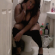 A big, attractive black woman records herself taking a nice-sized shit while sitting on a toilet. She wipes her ass, and her finished product is clearly shown in the toilet bowl at the end of the movie. Presented in 720P HD quality. About 4 minutes.
